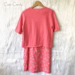 Talbots 🆕 Pink Pineapple Dress & Cardigan Photo 2