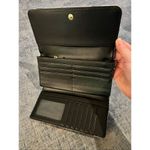 Jolamirel Ivory White Countryside Blue Floral Bird Trifold Clutch Wallet Photo 2