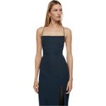 Aritzia Babaton Success Dress MIDI Slip Minimalist Dark Navy Slit Strappy 4 Photo 1