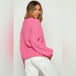 Beginning Boutique  Adaline Pink Oversized Sweater Dress Long Line Crewneck US 2 Photo 1