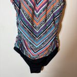 Jantzen One Piece Swimsuit Multicolor Geometric Print Tummy Control Size 8 Photo 3