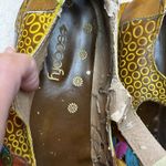 Socofy Leather 7 Mary Jane Shoe Flower Embossed Blue Yellow Green Platform Brown Photo 6