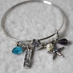 Source Unknown Walk With Me Beside The Sea Stainless Steel Silver Tone Charm 6" Bracelet Photo 0