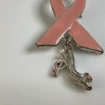 Breast Cancer Pink Ribbon & High Heel Charm Pin Photo 1