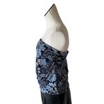 Free People NWOT  Ruched Bandeau Top in Blue Floral Paisley Photo 2