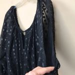 EXPRESS Women’s Black Metallic Swiss Dot Keyhole Cut Out Long Sleeve Bodysuit Photo 6