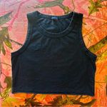 Brandy Melville black crop tank top sleeveless round neck muscle tee Photo 4