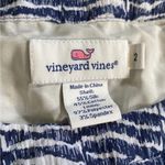 Vineyard Vines Vineyard Vines Silk Blend Blue White Wavy Ikat Pattern Blouse Size 2 Preppy Photo 3