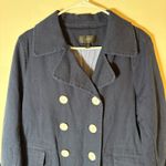 J.Crew  Navy Blue Double Breasted Cotton Twill Jacket Coat Size 10 Photo 2