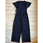 Maggy London Flutter Sleeve Wide Leg Jumpsuit in Twilight Navy Size 4 NWT Photo 3