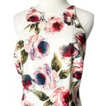 Black Halo Alexandria Floral Print Sheath Midi Dress White Size 12 Photo 1