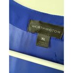 Worthington  Women's Blue Sleeveless Studded Draped Blouse Top XL‎ Photo 2