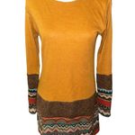 Yak and Yeti Long Sleeve Dress Orange Brown Medium Photo 0