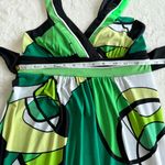 City Triangles  Patterned Summer Dress‎ Womens S Green Sleeveless Padded Back Tie Photo 5