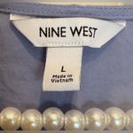 Nine West  sleeveless top - blue/violet silky - Large. V neck Photo 3