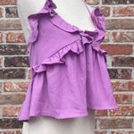 Romeo + Juliet Couture lavender ruffled crop top with lace up back / M / EUC Photo 5