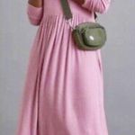 Anthropologie ’s Dolan Alissa Maxi Dress Pockets Soft Ribbed Cowl Neck Pink XS Photo 8