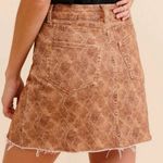 Paige EUC Aideen Raw Hem Denim Skirt Bronze Viper Print Size 25 Retail $128.00 Photo 1