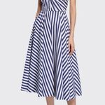 Jason Wu Knotted Striped Poplin Midi Dress Photo 0