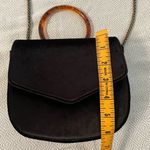 Anthropologie Anthropology Black Velvet Purse with Circle Faux Tortoise Handle/Shoulder Chain Photo 4