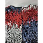 Sequin Romper Women's Long Sleeve Plunge V Neck Dance Cheer Club Mini Sz MED Red Photo 12