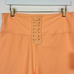 We Wore What  Lace Up Biker Shorts Revolve Athleisure High Waist Orange XL NWT Photo 4