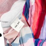 The Kit Multicolor Striped Long Sleeve Bow Back Midi Dress Size Small Silky Photo 5