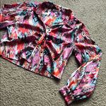 Ro & De  Multicolored Ruched Cropped Blouse Photo 0