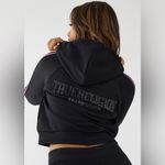 True Religion NWT  Crystal Zip Hoodie Size S Black & Maroon Photo 1