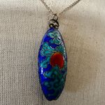 Vintage cloisonné enamel pendant on original 12K gold Photo 1