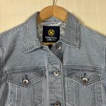 Nautica  Jeans Denim‎ Jacket Sz S Blue White Striped Classic Button Up Y2K Photo 1