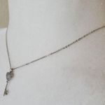 Chomel Silver Tone Cubic Zirconia Key Statement‎ Necklace Dainty Feminine Photo 2
