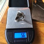 Natural White Buffalo Blue Turquoise Sterling Silver Ring Size 10 Photo 2