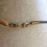 Unbranded Gold Tone Pendant Taupe Stone Waxed Black Cord Pendant Necklace Photo 2