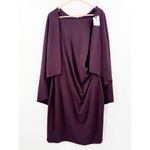 Betsy and Adam  Dress Size 14 NWT Plus Curvy Cape Overlay Sheath Dress Purple Photo 3