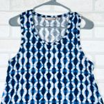 Athleta  Women's Tank Top Sleeveless‎ Blue White Diamond Pattern Athleisure Small Photo 2