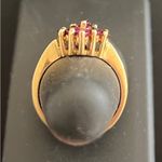 Vintage Marquis Cut Cluster Garnet 14kt Gold Ring, Size 5.75 Red Photo 3
