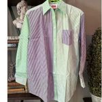 Solid & Striped  Oxford Tunic Mint & Amethyst Stripe Womens Size XS Photo 5