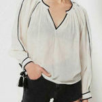 Urban Outfitters Top wild horses womens White (small) boho peasant coastal folk Photo 0