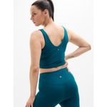 L Athleta Transcend V-Neck Crop Sports Bra Coastal Teal Large A-C Cups Photo 4