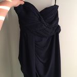 Minuet Navy Strapless Grecian Layered Dress Blue Photo 3