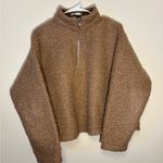 ZARA Cozy Tan Sherpa Sweater Photo 3