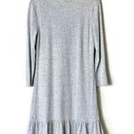 White House | Black Market WHBM Gray Ruffled Hem Sweater Striped Mock Neck Shift Dress Size Small Photo 0