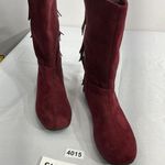 Comfortview Womans Comfort View Midcalf Boots Maroon 9.5 M Pull On Side Zip fringe Flat Heel Photo 0