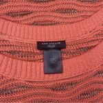 Ann Taylor  Mesh Open Weave Short Sleeve Sweater Orange Metallic Photo 9