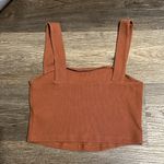 Abercrombie & Fitch Soft Rust Knit Ribbed Square Neck Crop Tank Top Large Photo 1
