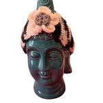 NWT blk&wht hand crochetedâearâwarmerâheadbandâw/wht&greyâflowerâwarmâstylish Black Photo 2