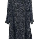 FRNCH Paris Dot Long Sleeve Dress Tie Neck B&W Polka Dots Flare Parisian SZ S/M Photo 0