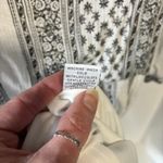 J Glee Dress L Black White Floral Striped Midi Blouson Roll Tab Casual Festival Size XL Photo 9