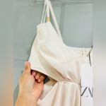 ZARA  Jumpsuit wide leg with cut out details size med in a ivory cream color Photo 8